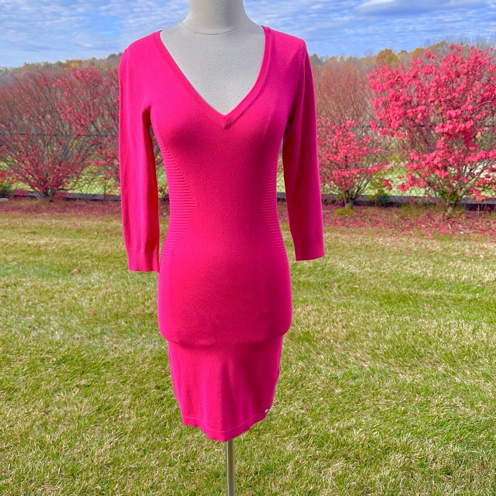 NWT Guess Pink Cheryl Inset Sweater Dress